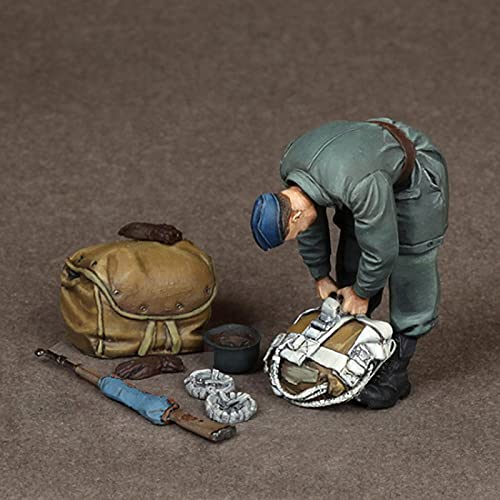 1/35 Figura de Resina de Paracaidista alemán de la Segunda Guerra Mundial/Kit de Miniatura de Soldado sin Montar y sin pintar/HC-536 Goodmoel