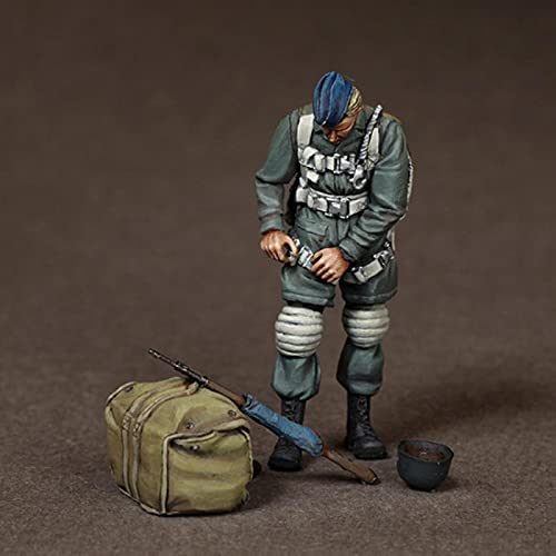 1/35 Figura de Resina de Paracaidista alemán de la Segunda Guerra Mundial/Kit de Miniatura de Soldado sin Montar y sin pintar/HC-573 Goodmoel