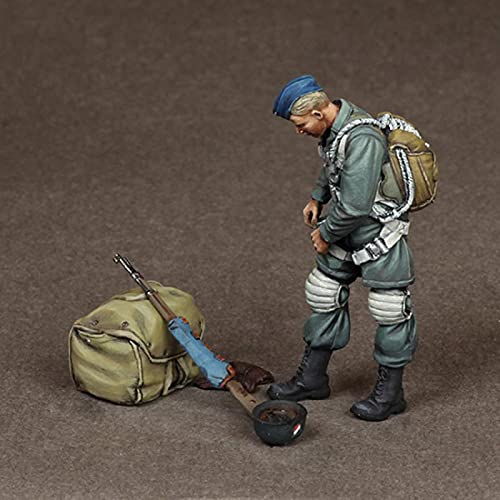 1/35 Figura de Resina de Paracaidista alemán de la Segunda Guerra Mundial/Kit de Miniatura de Soldado sin Montar y sin pintar/HC-573 Goodmoel