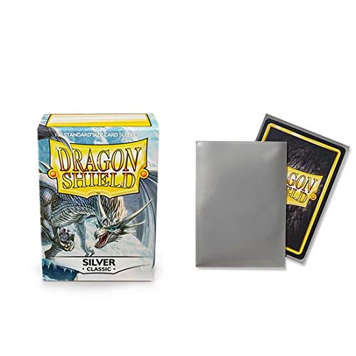 2 Packs Dragon Shield Classic Silver Standard Size 100 ct Card Sleeves Individual Pack