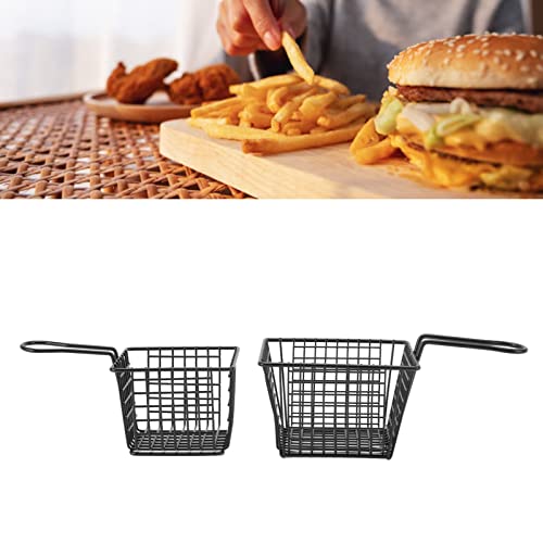 2 Uds L Cesta para Freír de Acero Polis Resistente Fr Cesta para Freír con Virutas de Calidad Alimentaria para Snack Bar Restaurante Redondo 20Cm 25Cm 2 Uds L Acero para Freír