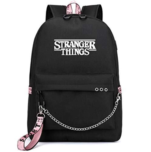 2021 Mochila Stranger Things, Mochila multifunción de Lona de Viaje con Carga USB para Estudiantes para Adolescentes, niños, niñas, Mochila Escolar