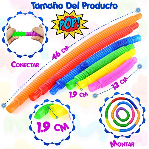 24Pcs Tubos Sensoriales Niños - Juguetes Sensoriales Autismo - Fidget Toy - Juego Tubos Niños - Tubos Moldeables Niños. (24pcs)