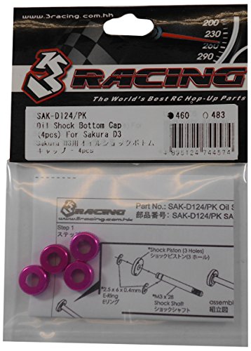 3 carreras-D124 SAK / PK Sakura D3 choque aceite inferior cap - 4pcs (Three Racing)