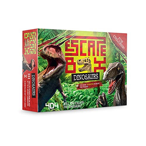 404 Juegos | Escape Box: Dinosaurios | Juego de Mesa | Edades 7-12 | 2-5 Jugadores | Tiempo de Juego de 45 Minutos