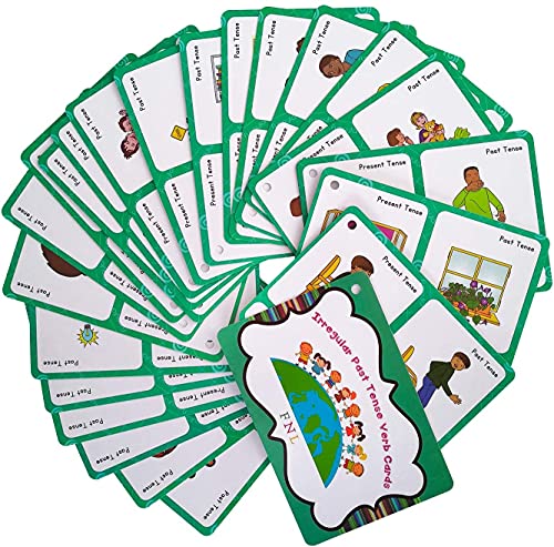 46 Grupos Irregular Pasado Verbos Inglés Flashcards|Gramática Aprendizaje Pocket Word Cards |Para Kindergarten/Maestro/Hogar Suministros Herramientas