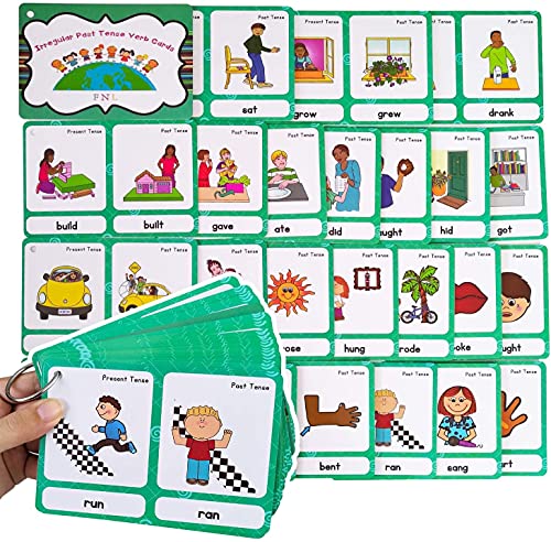 46 Grupos Irregular Pasado Verbos Inglés Flashcards|Gramática Aprendizaje Pocket Word Cards |Para Kindergarten/Maestro/Hogar Suministros Herramientas