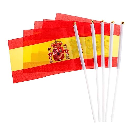 5 banderas españolas de mano de España para pancartas de apertura deportiva al aire libre banderas para exterior de doble cara