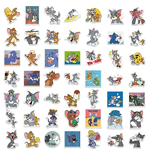 50 unids Tom Jerry pegatinas lindas Kawaii dibujos animados Anime Sticker Skateboard Guitarras Clásico Impermeable Graffiti Calcomanías Juguete para niños Regalos