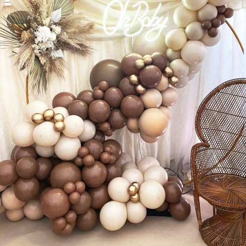 60 Piezas Globos de Látex Marrón Oscuro, 12 Pulgadas Globos Helio Marrón Chocolate, Decoración de Globos Cacao Caqui, Decoracione Globos de Fiesta para Aniversarios Celebraciones Bodas Cumpleaños