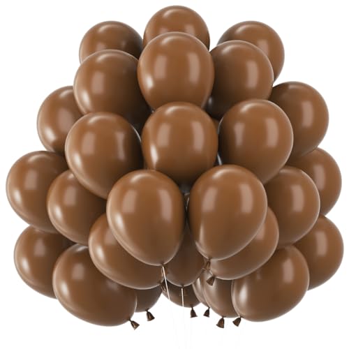 60 Piezas Globos de Látex Marrón Oscuro, 12 Pulgadas Globos Helio Marrón Chocolate, Decoración de Globos Cacao Caqui, Decoracione Globos de Fiesta para Aniversarios Celebraciones Bodas Cumpleaños