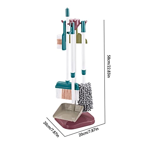 a-r Juego de escobas para niños,Pequeños Suministros de Limpieza para niños - Los Juguetes de Limpieza Incluyen Escoba, recogedor, Cepillo, trapeador, Plumero para niños y niñas, Kit de Juego