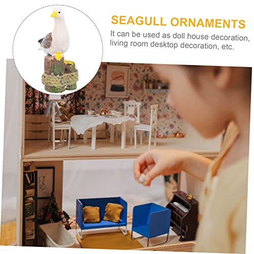 Abaodam 8 Piezas Gaviota Pequeña Modelo De Pájaro Náutico Figuras De Animales Salvajes Juguete Figurilla De Pájaro De Mesa Mini Estatuas De Aves Oceano Niño Casa De Muñecas Resina