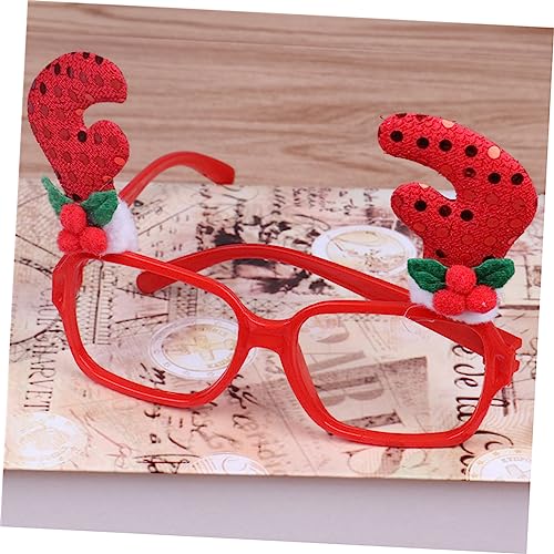 ABOOFAN 6 Uds Gafas De Navidad De Mascarada Persona Cosplay Decoraciones De Fiesta Gafas De Navidad Gafas De Dibujos Animados Accesorios De Fotografía Gafas De Tela Gafas De Fiesta