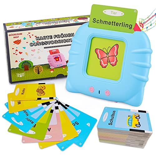 Actualización del alemán, Tarjetas didácticas parlantes para niños pequeños de 1 a 6 años, 112 Hojas con 224 Palabras, Juguete Educativo Audible, Interac