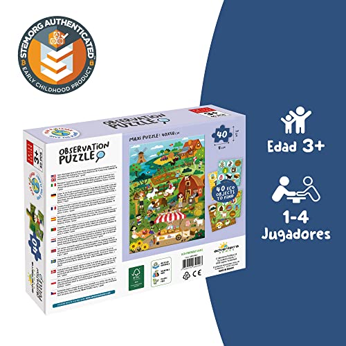 Adventerra Games Observation Puzzle Eco Farm | Maxi-Puzzle, Juegos para niños 3 años Bimbo Educativo, Juegos niña niño 3 años, Juegos educativos Montessori, Juegos ecológicos, Juego de Rompecabezas