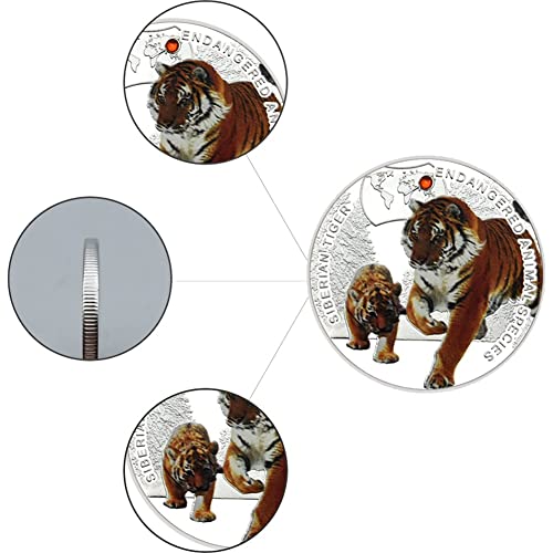 Africa Animal Coin Set 10pcs Monedas De Animales En Peligro De Extinción De África con Monedas De Metal Chapadas En Plata De Diamante para Regalos De Año Nuevo De Navidad