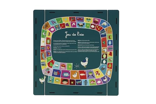 Agent paper – Juego de mesa – Juego de madera – 4 años – 99 años – Estuche – Juego de ganso y pequeños caballos – Dame – 2 a 4 jugadores, idea de regalo, lengua francesa/inglesa