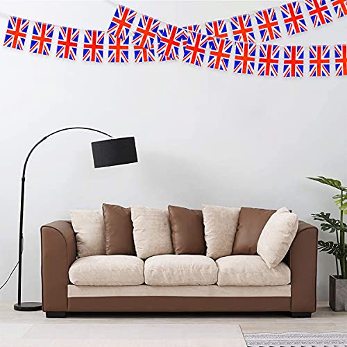 AhfuLife Bandera de bandera de Union Jack, 30 banderines británicos, banderines rectangulares de 30 pies para celebración olímpico, juegos de fútbol, barra de hogar(paquete de 4)