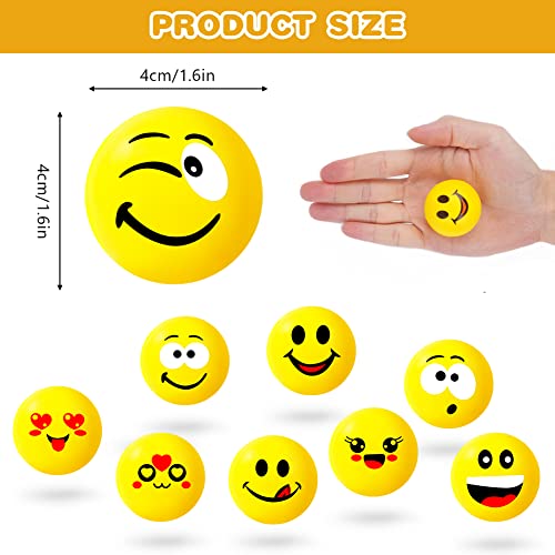 Ainiv Bola de Emoticonos, 30 Pieces Fidget Bolas con Sonrisa, Estrés Emoji Squeeze Juguetes, para Niños Adultos Aliviar La Ansiedad, Fiesta, Cumpleaños Regalo