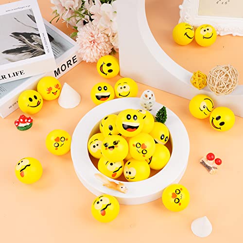 Ainiv Bola de Emoticonos, 30 Pieces Fidget Bolas con Sonrisa, Estrés Emoji Squeeze Juguetes, para Niños Adultos Aliviar La Ansiedad, Fiesta, Cumpleaños Regalo