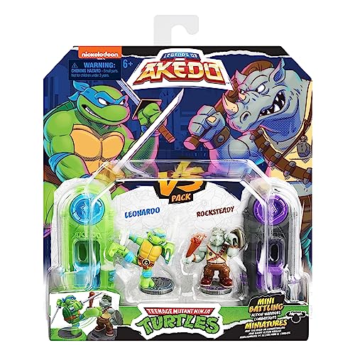 Akedo Legends of Teenage Mutant Ninja Turtles. Mini Battling Warriors Versus Pack Leonardo Vs Rocksteady (Moose Toys 15244)