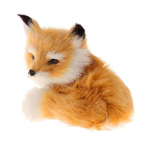 Akemaio Pequeño Zorro de simulación de Juguete de Felpa Lindo Mini Animal de Peluche de Felpa pequeño Zorro Sentado para Regalo de cumpleaños de niños