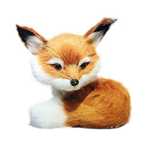 Akemaio Pequeño Zorro de simulación de Juguete de Felpa Lindo Mini Animal de Peluche de Felpa pequeño Zorro Sentado para Regalo de cumpleaños de niños