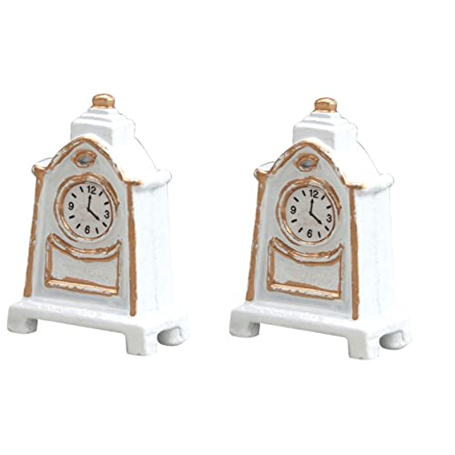 Alasum 2 Piezas Decoración De La Casa De Muñecas Reloj De Pared De Casa De Muñecas Reloj De Pared De Péndulo Reloj Miniatura Casa De Muñecas Home Decoracion Blanco Adornos Carrera Madera