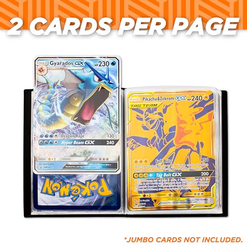 Álbum Pokémon Jumbo XXL para Cartas Pokémon Grandes - 30 Páginas para una capacidad de 60 Cartas Pokémon Jumbo GX Verdaderas, VMAX, V o EX, Album Pokemon con Fundas Tamaño 21,1x14,5cm (1)