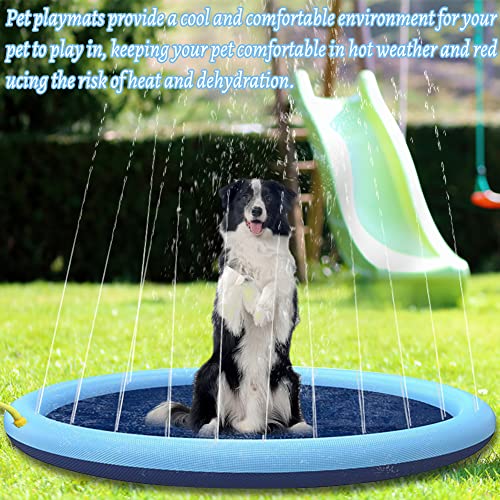 Almohadilla de Aspersor de Juego, XiXiRan Piscina Aspersor para Perros, 100 * 100cm, Splash Pad Niños Mascotas, Almohadilla de Rociadores, Splash Sprinkle Play Pad Mat, Alfombra de Agua para Perros