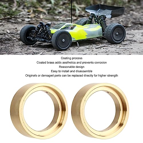 Alomejor Anillo Interno de Latón de Primera Calidad, Aumenta el Peso y la Estabilidad de la Rueda Adecuado para Llantas de 1,0 Pulgadas, para TRX4M 1/18 RC Crawler (Oro)