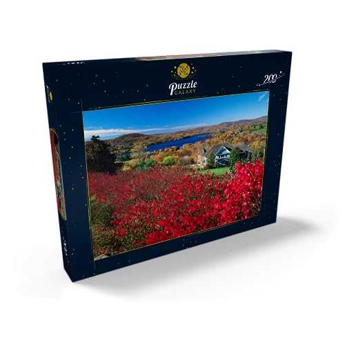 Ambiente Otoñal En El Lago Waramaug con Una Hermosa Casa De Campo, Indian Summer, Connecticut, EE.UU. - Premium 200 Piezas Puzzles - Colección Especial MyPuzzle de Puzzle Galaxy