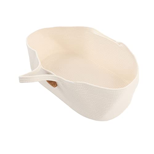 AMONIDA Portabebés, Cesta para Dormir de Algodón para bebé, Protector de Colchón Impermeable Plegable de Seguridad Portátil para Sala de Estar para Recién Nacidos (Blanco)