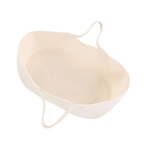 AMONIDA Portabebés, Cesta para Dormir de Algodón para bebé, Protector de Colchón Impermeable Plegable de Seguridad Portátil para Sala de Estar para Recién Nacidos (Blanco)