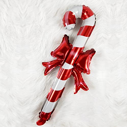 Amosfun 10 Piezas Navidad Sosteniendo Globos Juguete Inflable De Navidad Bastón De Caramelo Que Sopla Globos De Navidad Globos De Renos Árbol De Caramelo Película De Aluminio Niño Gigante