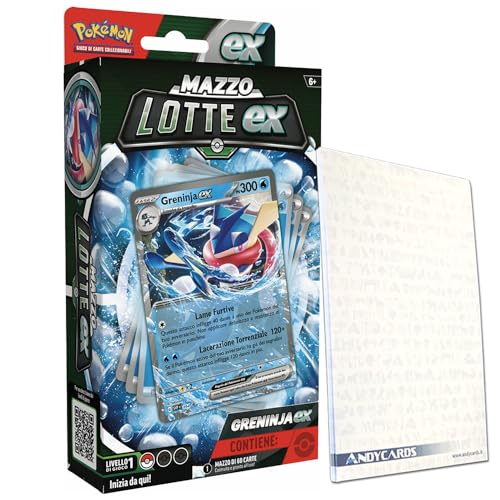 Andycards Baraja Greninja – Lotte EX – Baraja de 60 cartas Pokémon en italiano + Marcador de puntos