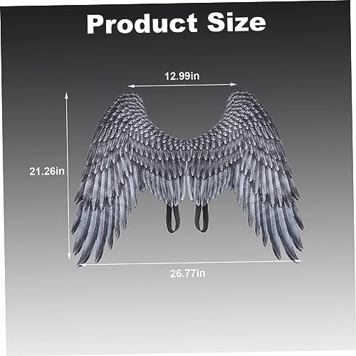 Angel Wing for Kids Unisex 3D Tamaño libre Feather Realistic Alas de Angel Alas de ángel Santa de hombro elástica alas no tejidas Cosplay Cosplay Wings Alas disfraz de cosplay gris