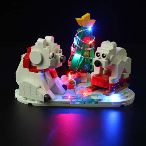 ANGFJ Kit de iluminación LED para osos polares de invierno Lego 40571, juegos de luces de Navidad compatibles con osos polares Lego Wintertime (no incluye juego Lego)