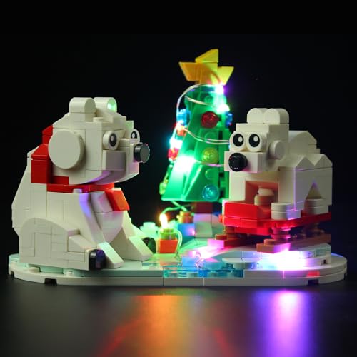 ANGFJ Kit de iluminación LED para osos polares de invierno Lego 40571, juegos de luces de Navidad compatibles con osos polares Lego Wintertime (no incluye juego Lego)