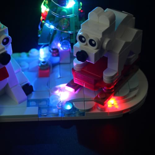 ANGFJ Kit de iluminación LED para osos polares de invierno Lego 40571, juegos de luces de Navidad compatibles con osos polares Lego Wintertime (no incluye juego Lego)