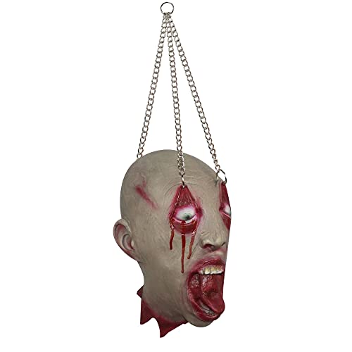 AOFOX Cabeza de zombi de Halloween simulada cortada cabeza muerta sangrienta partes del cuerpo muerto Horrible para decoraciones de accesorios de Halloween