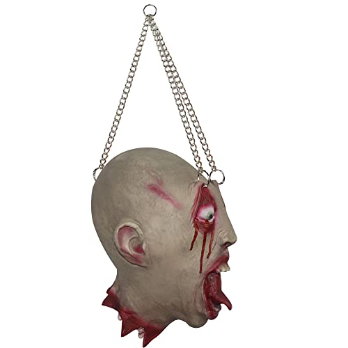 AOFOX Cabeza de zombi de Halloween simulada cortada cabeza muerta sangrienta partes del cuerpo muerto Horrible para decoraciones de accesorios de Halloween