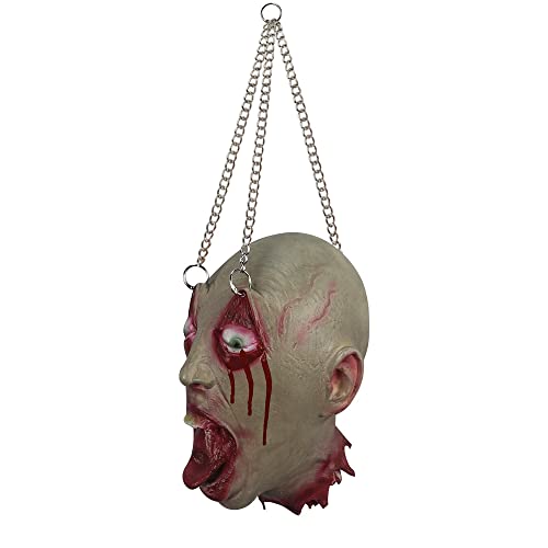 AOFOX Cabeza de zombi de Halloween simulada cortada cabeza muerta sangrienta partes del cuerpo muerto Horrible para decoraciones de accesorios de Halloween