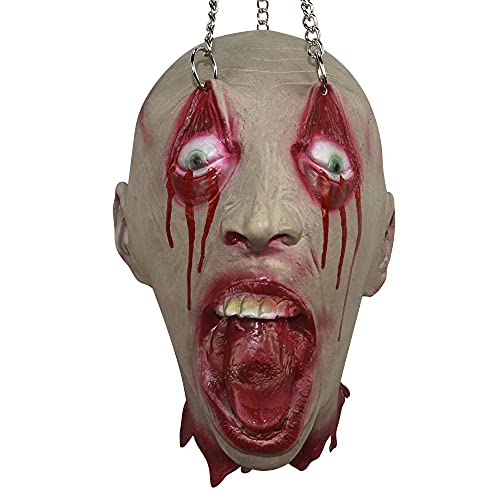 AOFOX Cabeza de zombi de Halloween simulada cortada cabeza muerta sangrienta partes del cuerpo muerto Horrible para decoraciones de accesorios de Halloween