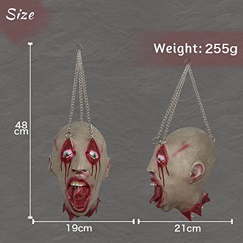 AOFOX Cabeza de zombi de Halloween simulada cortada cabeza muerta sangrienta partes del cuerpo muerto Horrible para decoraciones de accesorios de Halloween