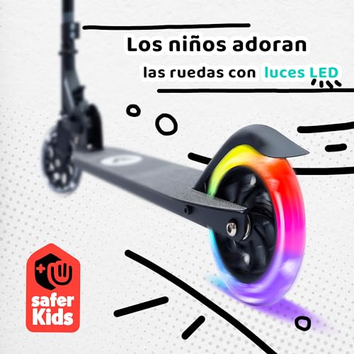 Apollo Patinete Niño LED Moonracer – Patinete Urbano con Suspensión – Patinete Evolutivo Plegable para Niños de 4+ - Patinetes para Niños de Altura Ajustable – Patinete Deportivo