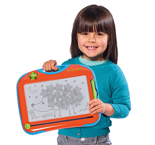 Aquadoodle Minitablero de dibujo magnético TOMY Megasketcher, minibloc de notas de viaje con goma de borrar mágica, juegos de viaje para niños de 3 años o más, 14 cm de longitud, multicolor