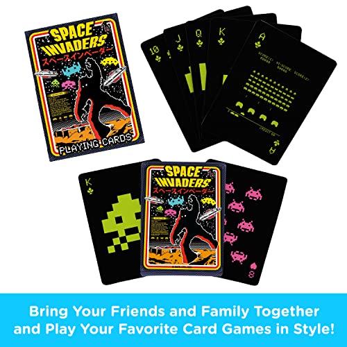 Aquarius Space Invaders - Baraja de Cartas con temática de Space Invaders para Tus Juegos de Cartas Favoritos, mercancía y coleccionables con Licencia Oficial de Space Invaders