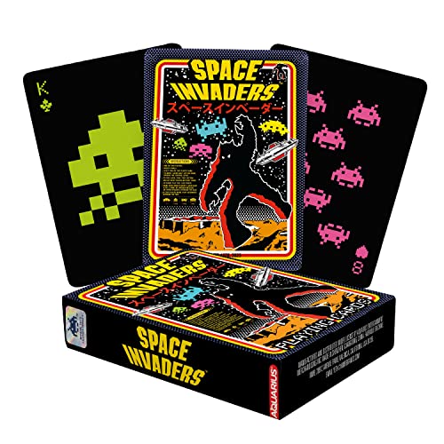 Aquarius Space Invaders - Baraja de Cartas con temática de Space Invaders para Tus Juegos de Cartas Favoritos, mercancía y coleccionables con Licencia Oficial de Space Invaders